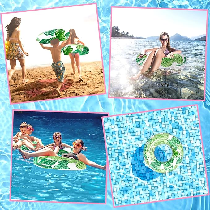 Inflatable Pool Floats Rings - Water Floaty Toys for Adults Kids