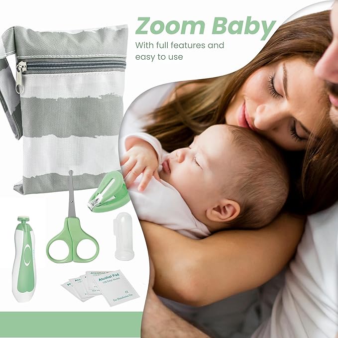 24 in 1 Baby Health Care and Grooming Kit - Newborn Essentials, Baby Must Haves for Boys & Girls, New Baby Gift Includes Electric Nail Trimmer Baby Nasal Aspirator (Green)