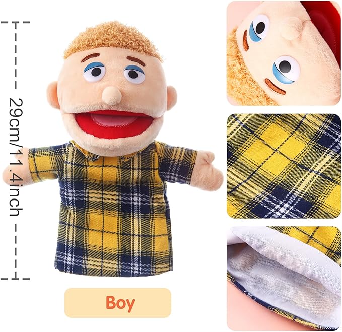 1 Pcs Family Hand Puppets 12 Inch Grandparents, Mom & Dad