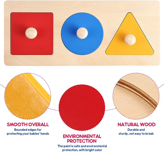 1 Set Geometric Panel Wood Knob Puzzle Wooden Geometry Puzzle