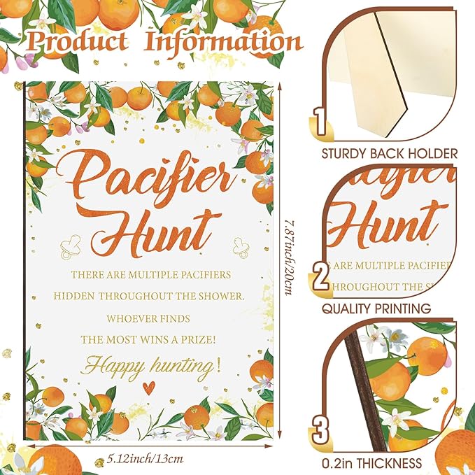 Thyle 51 Pcs Pacifier Hunt Baby Shower Games Include Baby 50 Acrylic