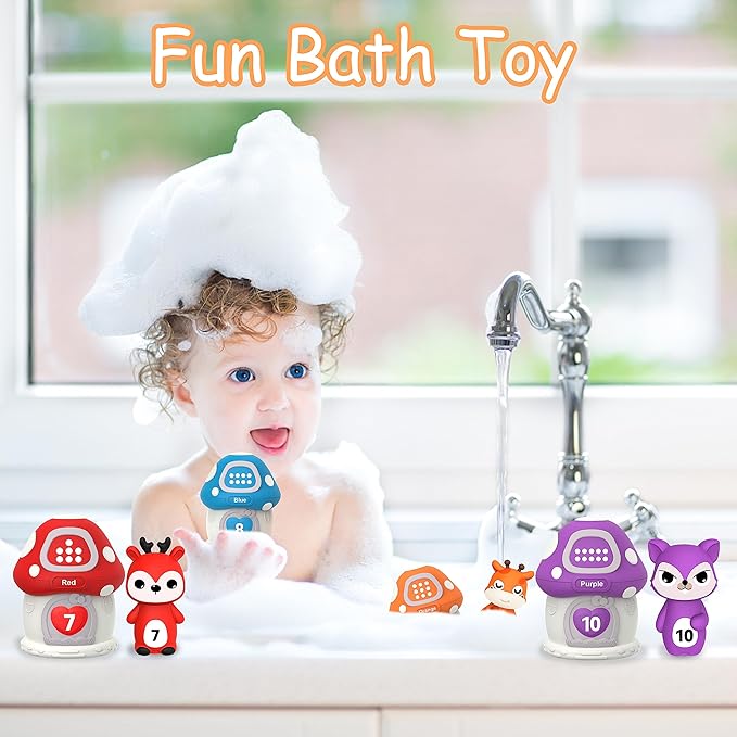20PCS Farm Animal Toys Toddler Toys Age 1-2 2-4, Montessori Toys for 1 Year Old Finger Puppets Mushroom House Learning Stacking Toys 2
