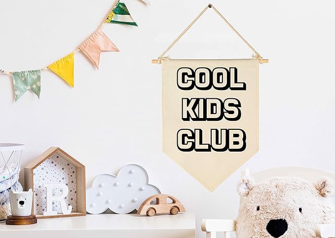 Cool Kids Club-Flag Sign Art Gifts for Baby Newborn Boys