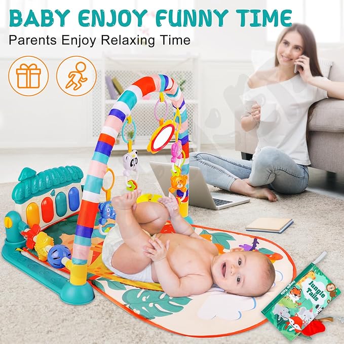 Baby Gyms Play Mats, Baby Play Gym Floor Play Mat 0-3-6-12 Months