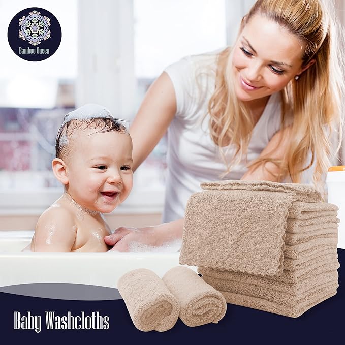 16 Pack Baby Washcloths - 10x10 Inch, Coral Fleece