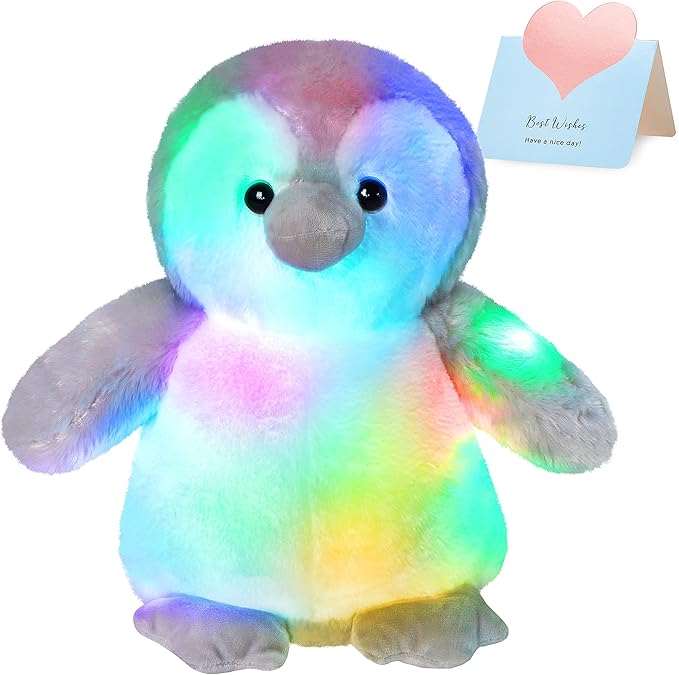 Houwsbaby 12'' LED Light Up Penguin Stuffed Animal Plush Toy