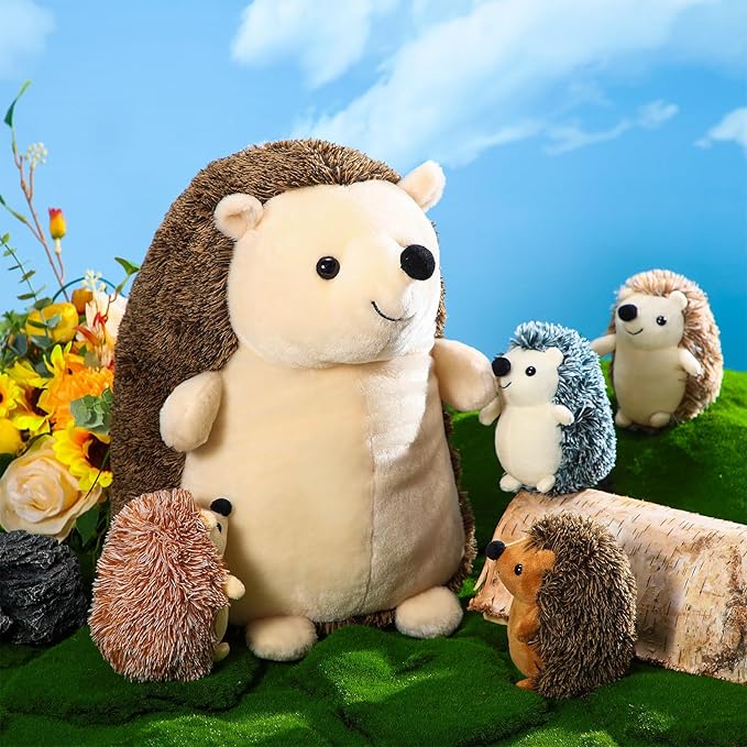 Hiboom 5 Pieces Hedgehog Stuffed Plush Toys, 14 Inch Mommy 4 Cute