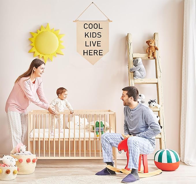 Cool Kids Live Here-Nursery Wall Flag Decor, Bedroom Decor