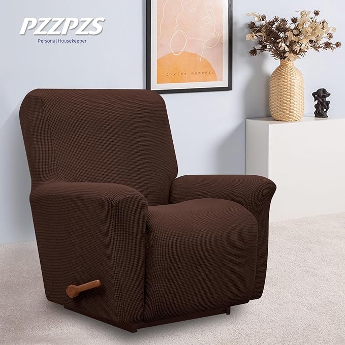 Recliner Chair Cover Lazy Boy Recliner Covers Recliner Covers for Recliner Chair 1 Piece Furniture Protector Prevent wear and pet Hair(Recliner,Chocolate)