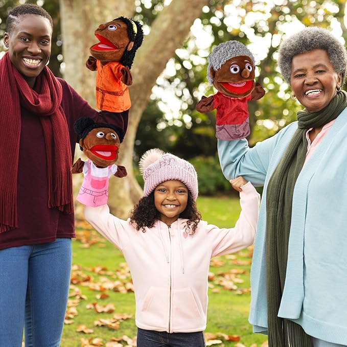 1 Pcs Family Hand Puppets 12 Inch Grandparents Mom Dad