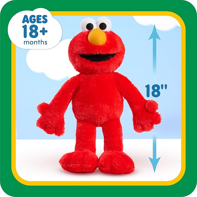 SESAME STREET Big Hugs 18-inch Large Plush Elmo Doll, Soft and Cuddly 18 Month