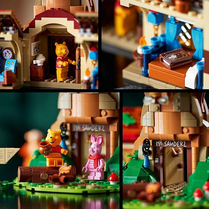 LEGO Ideas Disney Winnie The Pooh 21326 Building Set - Home Décor Collectible Gift with Piglet Minifigure and Eeyore Figure, Pooh Bear House Opens for Easy Access