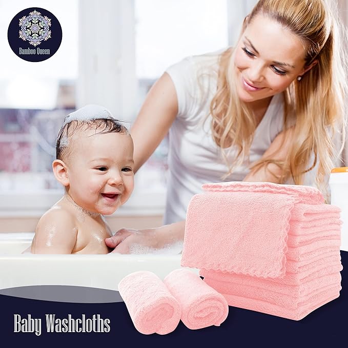 32 Pack Baby Washcloths - Luxury Coral Fleece 10x10 Inch
