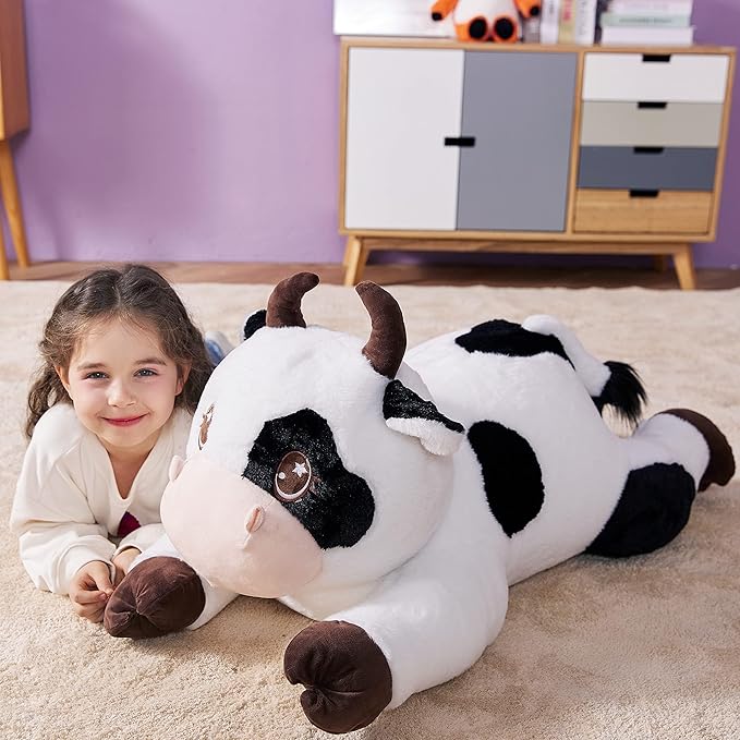 IKASA Giant Cow Stuffed Animal Plush Toy,30" Large Cow Cute Jumbo Soft Toys