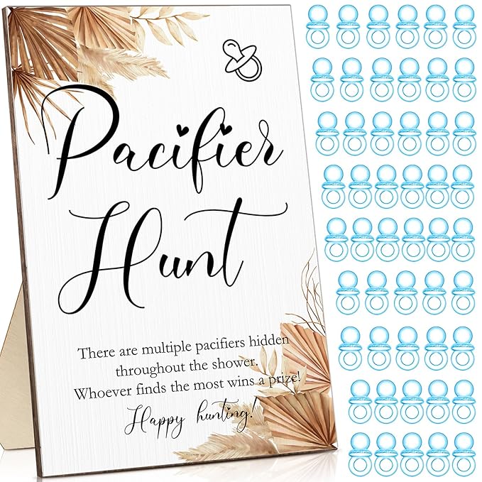 51 Pcs Cool Baby Shower Games Include Baby Pacifier Hunt 50 Acrylic