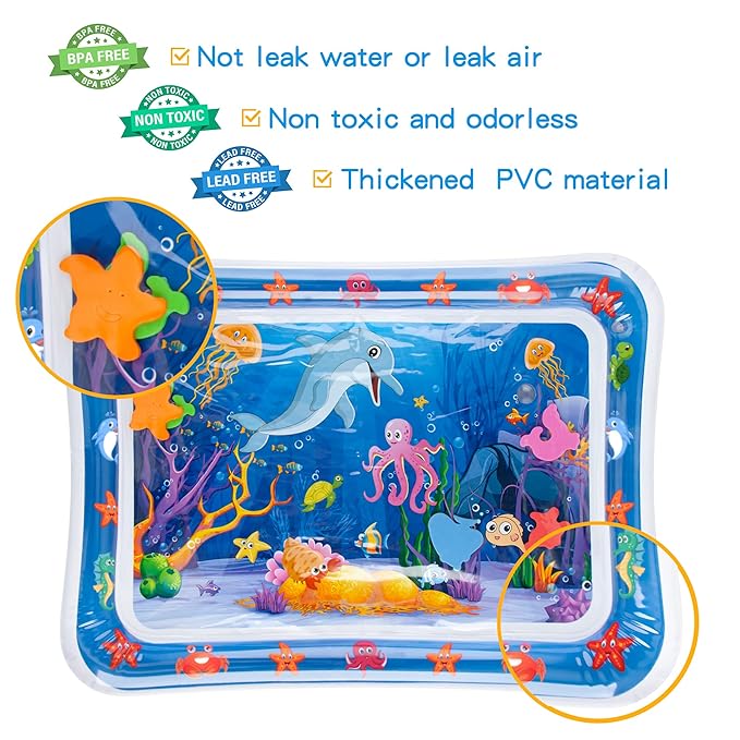 Tummy Time Water Mat丨Inflatable Tummy Time Water Play Mat 3 to 12 Months