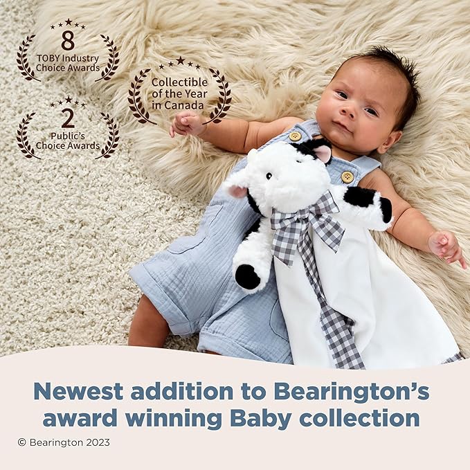 Bearington Lil' Gilly 18 Inch Cow Loveys for Babies - Security Blanket for Babies