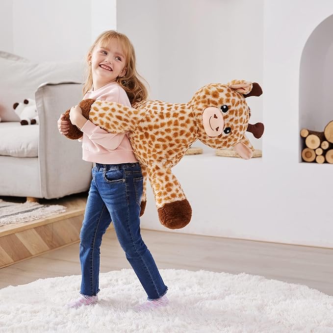 IKASA Large Giraffe Stuffed Animal Plush Toys,Soft Toy 30" Giant Cute Huge Big Size Jumbo Kawaii Fluffy Plushy Fat Oversized Plushie