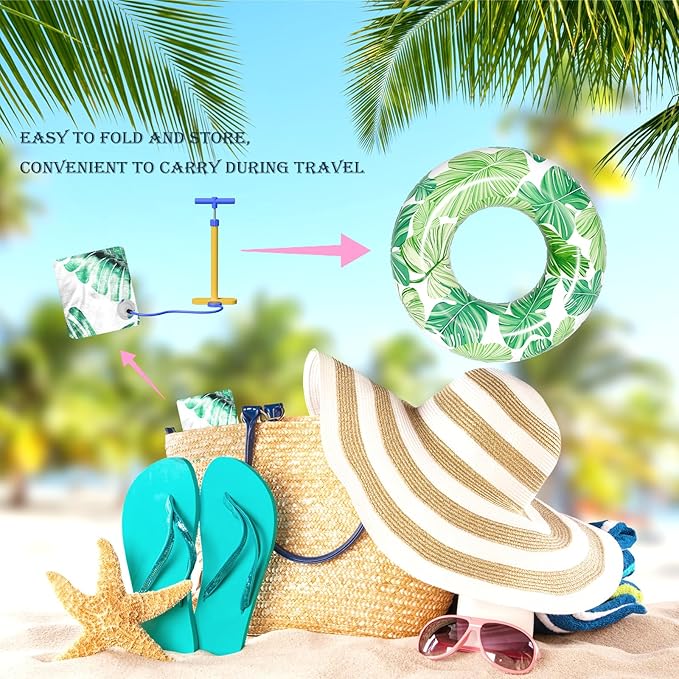 Inflatable Pool Floats Rings - Water Floaty Toys for Adults Kids