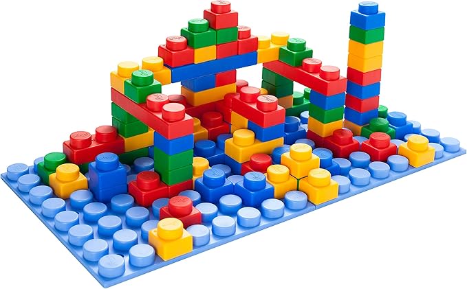 UNiPLAY Platform Soft Building Blocks — Educational Sensory Stacking Blocks, 11 x 11 Inch 3 Months (124-Piece Set)
