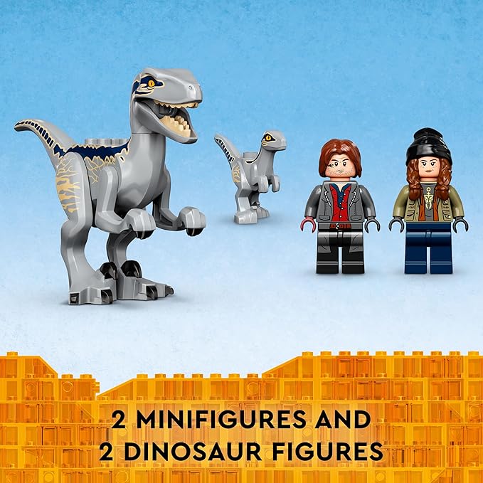 Lego Jurassic World Blue and Beta Velociraptor Capture 76946 - Features Truck, 2 Indoraptor Dinosaur Toys 6+ Years
