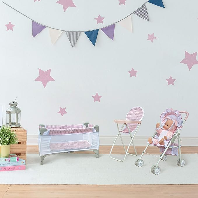 Olivia's Little World Polka Dots Princess 3-in-1 Baby Doll Nursery