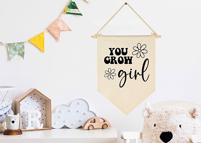 You Grow Girl-Daisy Decor-Flag Sign Gifts for Baby Newborn Boys