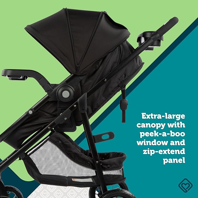 Safety 1st Grow and Go Flex 8-in-1 Car Seat Stroller Combo, Baby Stroller Travel Systems for Infants 4-30 lbs, Stroller and Carseat Combo Set, Orchid Bloom