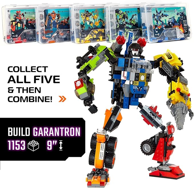 JITTERYGIT Mech Buildable Robot Glow in The Dark STEM Action Figure Toy Set, Cool Space Super Hero Christmas Birthday Gift, Xmas 3 in 1 Present DIY for Boys, Girls, Teen 6 7 8 9 10 Year Olds