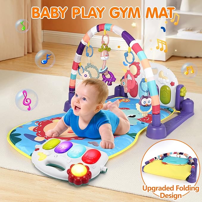 Baby Gym Play Mats Tummy Time Mat Musical Activity Center 0-3 6 9 12