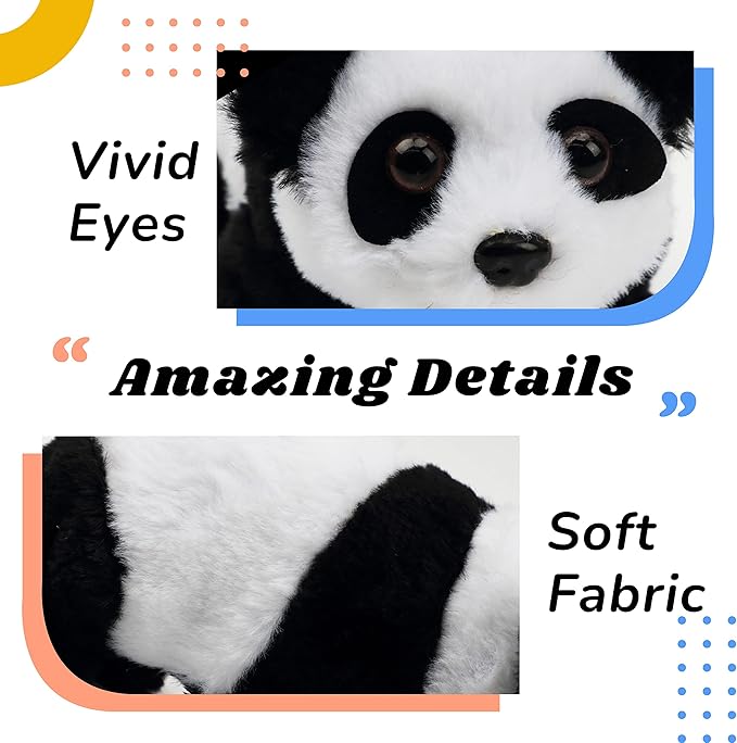 Hopearl Crawling Panda Interactive Electronic Pet Plush Toy with Sounds 7''