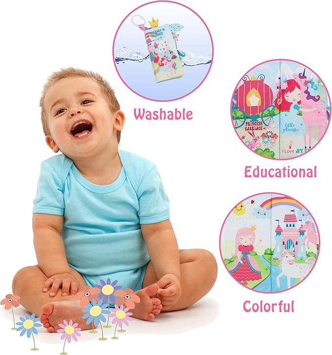 BebeMondo Baby Books 0-6 Months, Touch Feel Soft Cloth Crinkle Books for Babies 6 to 12 Months