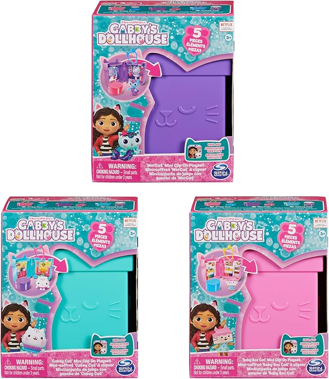 Gabby's Dollhouse, 3 Clip-On Playsets 3 and