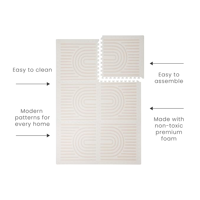 Toddlekind Playmat - Premium Foam Playmat, 4 x 6 feet Premium Quality Foam Play Mat for Babies/Toddlers