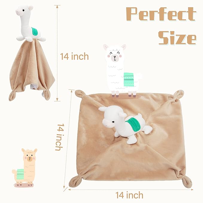 Pro Goleem Llama Security Blanket Soft Loveys for Babies 14 Inch