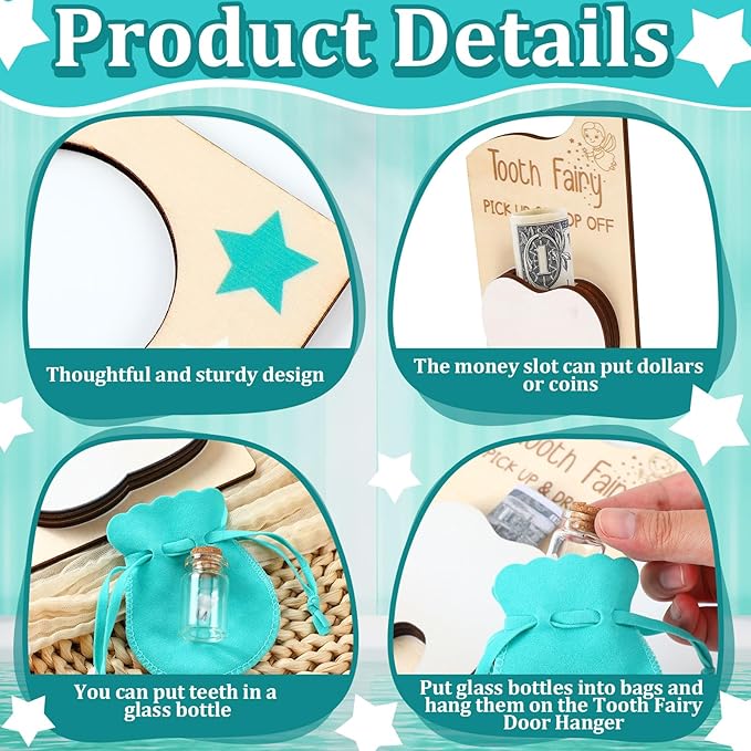 3 Pcs Tooth Fairy Tooth Holder Bag Tooth Fairy Door