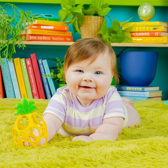 Bright Starts Oball Easy Grasp Pineapple Teether Toy, Hold My Own Collection