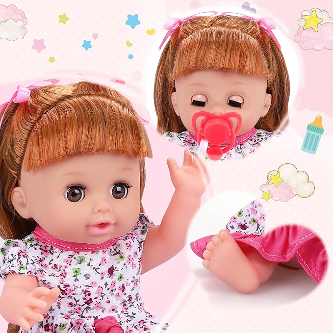 Baby Doll Toys Set, 14" Doll Toys 25Pcs Doll 3 4 5 6+