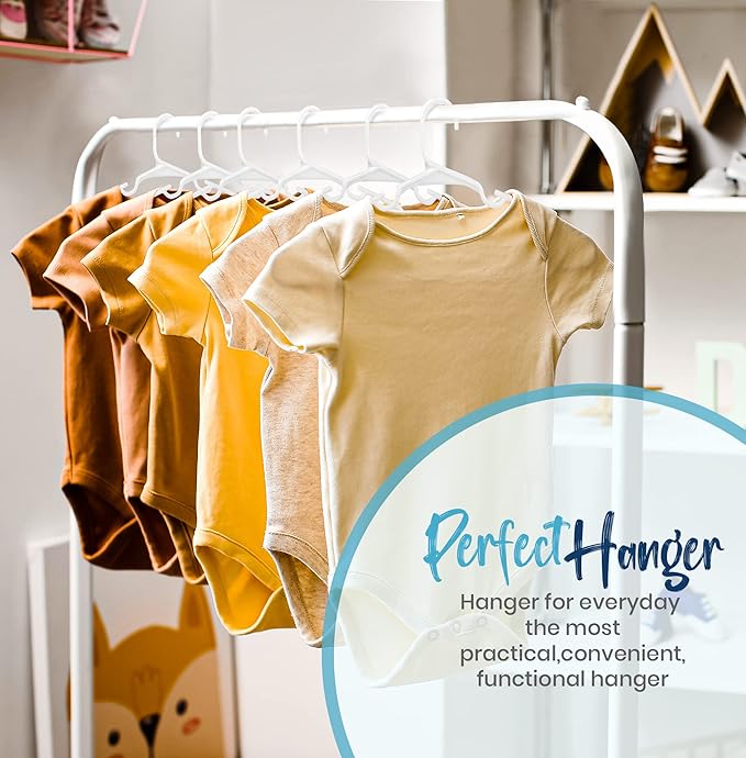 Utopia Home 40 Pack Kids Hangers - 11.5 Inch Plastic Baby Hangers for Closet - Childrens Hangers for Clothes & Infant Hangers for Closet - Ideal for Everyday Standard Use (White)