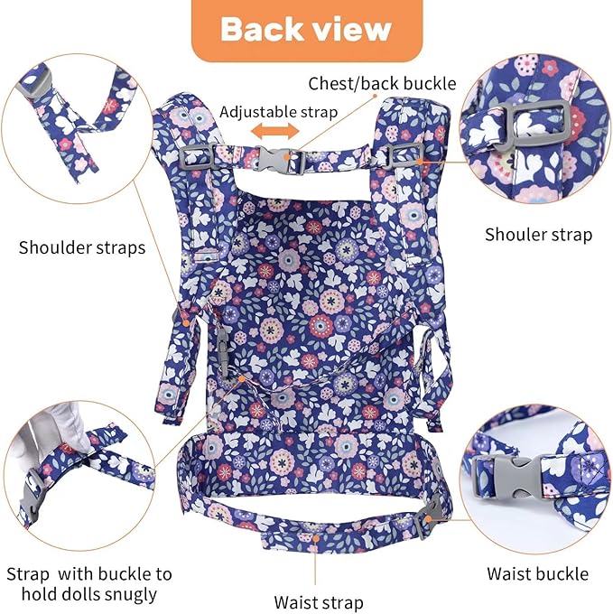 Baby Doll Carrier for Baby Girl Premiums Soft Cotton Straps 18 inch