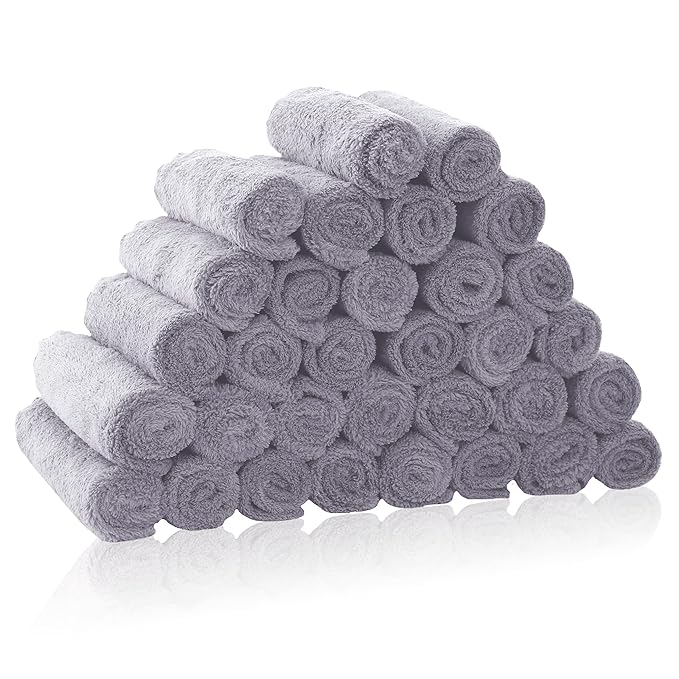32 Pack Baby Washcloths - 10x10 Inch, Coral Fleece