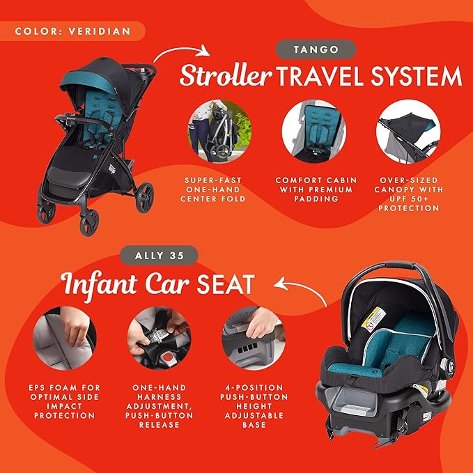 Baby Trend Tango™ Stroller Travel System with Ally™ Infant Car Seat, Veridian