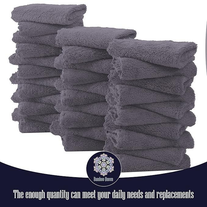 32 Pack Baby Washcloths - Luxury Coral Fleece 10x10 Inch