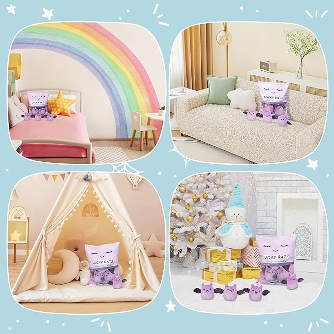 REFAHB Lucky Bat Plush Toy, Removable Stuffed Animal Plush Dolls (5pcs a