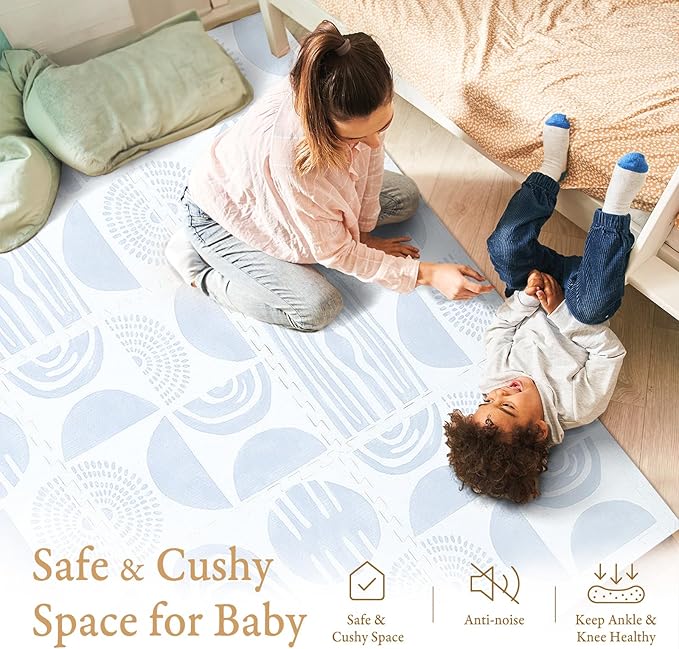 Premium Exercise & Baby Foam Play Mats - Stylish & Large Non-Toxic Odorless Floor Mat 6 Tiles 6ft x 4ft -