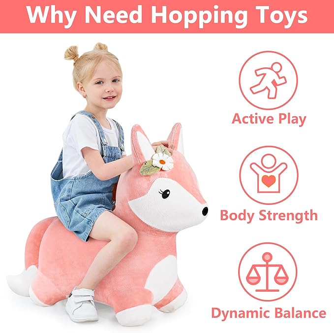 iPlay, iLearn Bouncy Pals Pink Fox Hopping Horse 18 24 2 3 4 5