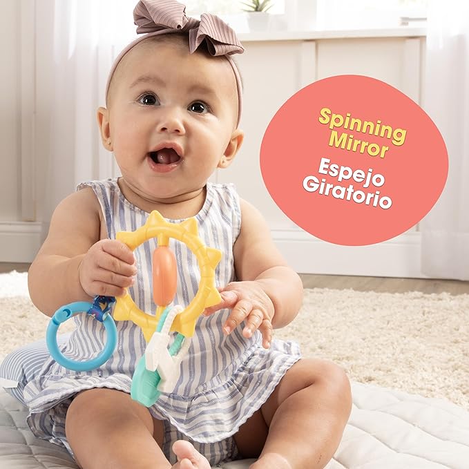 BEBE FUERTE Strong & Sunny Clip On Stroller Toy by Robin Arzon - Developmental Baby Teething Toys 0 Months