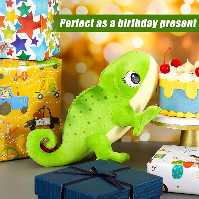Chameleon Stuffed Animal Cute Chameleon Plush Doll Green Chameleon Toy 11.8 Inches