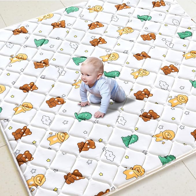 Premium Foam Baby Play Mat 71" X 59", Extra Large Soft Thicker Activity Playmats for Babies