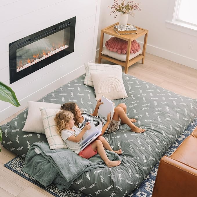 CordaRoy's Faux Fur Bean Bag Chair, Convertible Chair Folds from Bean Bag to Lounger, As Seen on Shark Tank, Grey - Full Size
